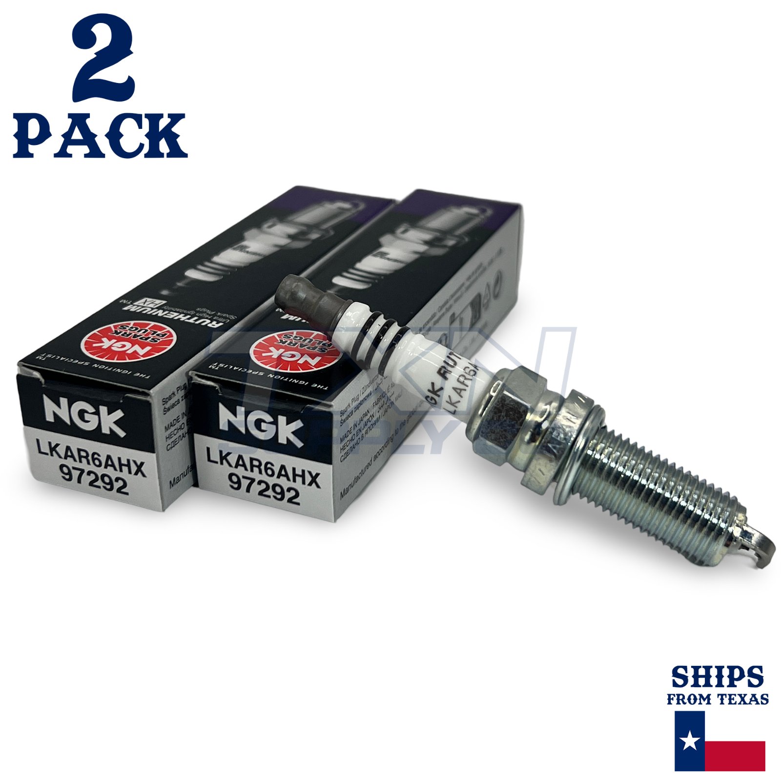 2 Pack NGK Ruthenium HX 97292 Spark Plugs LKAR6AHX - Image 1