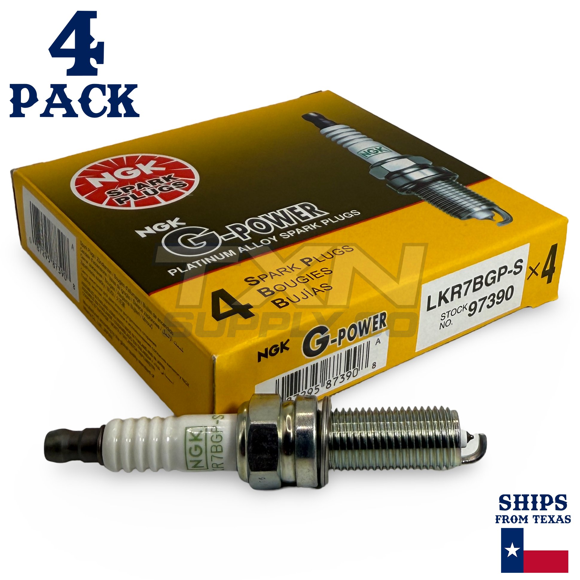 4 Pack NGK G-Power 97390 Spark Plugs LKR7BGP-S - Image 1