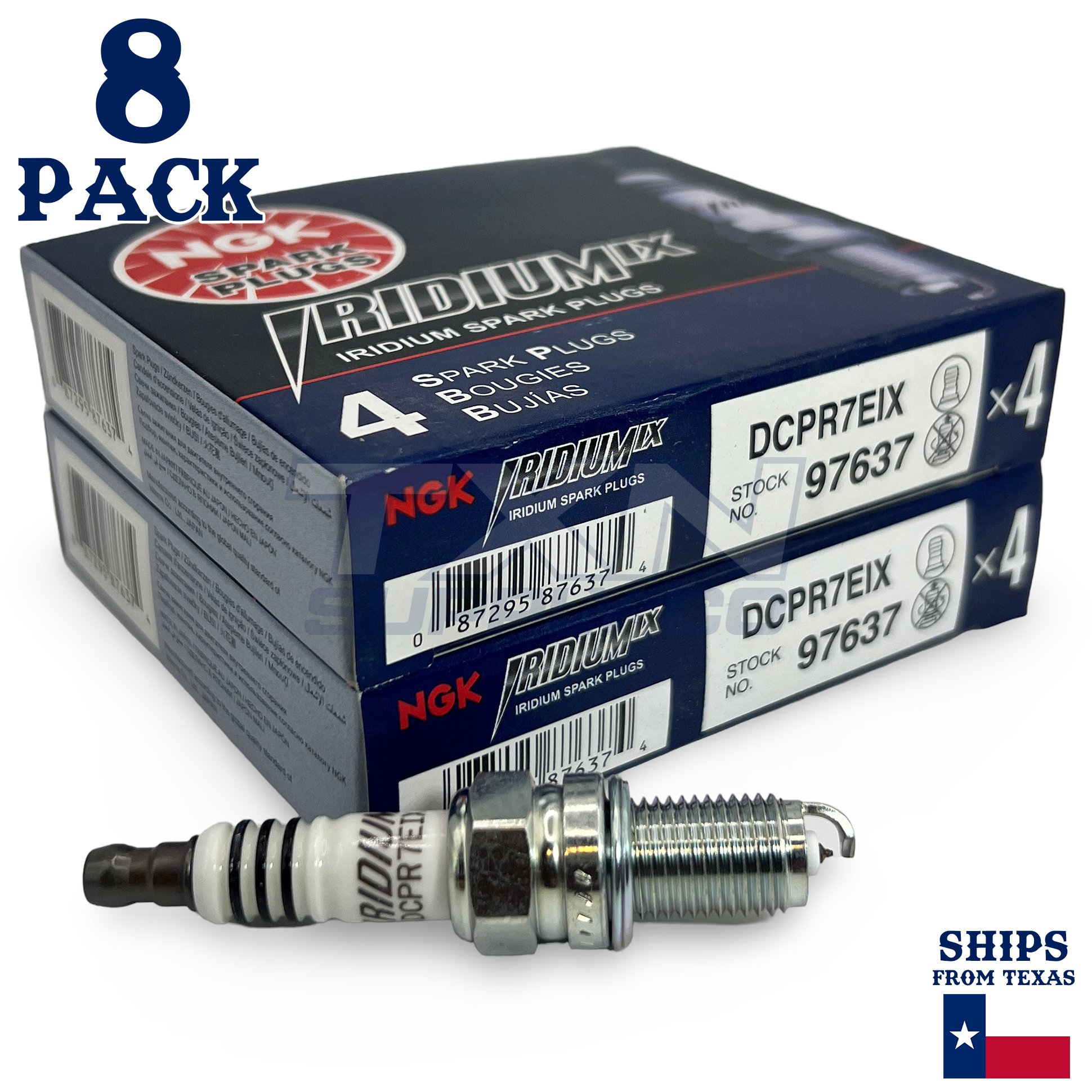 8 Pack NGK Iridium IX 97637 Spark Plugs DCPR7EIX SOLID