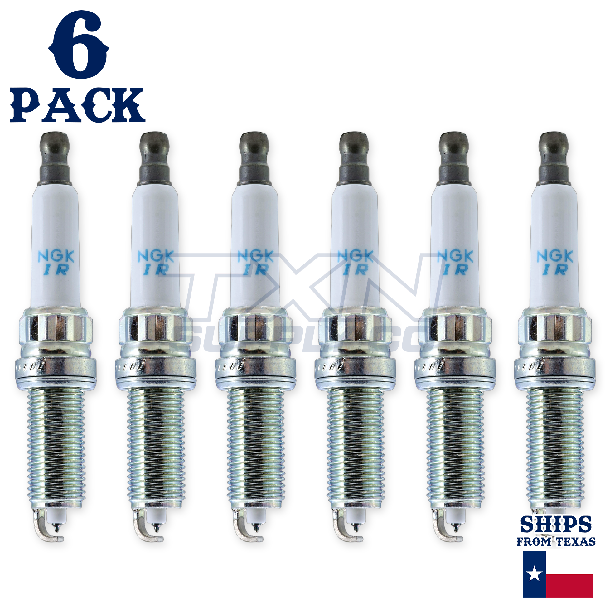 6 Pack NGK V-Power 97968 Spark Plugs ILZKBR7B8G - Image 1