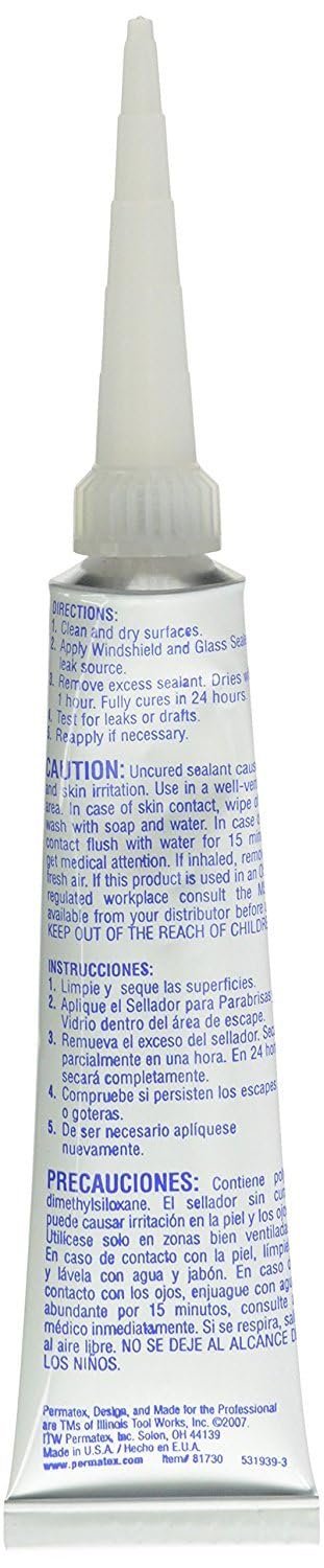 Permatex 81730 Flowable Silicone Windshield Glass Sealer, 1.5 oz. (2 Pack) - Image 2