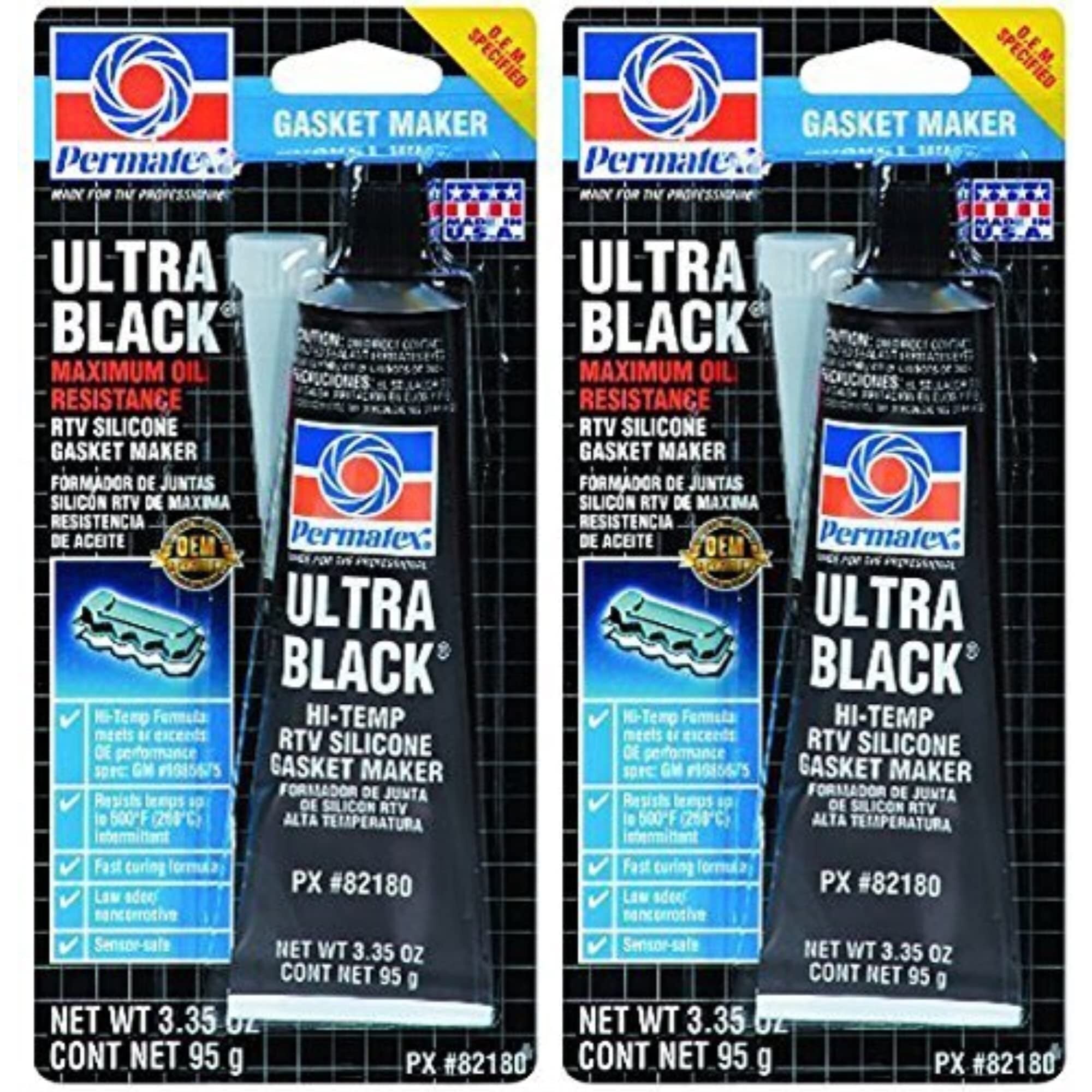 Permatex 82180 Ultra Black Maximum Oil Resistance RTV Silicone Gasket Maker